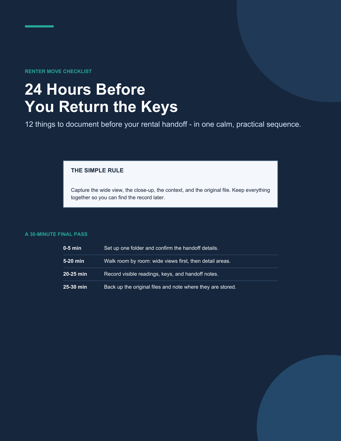 Cover of the 24-hour renter move-out checklist